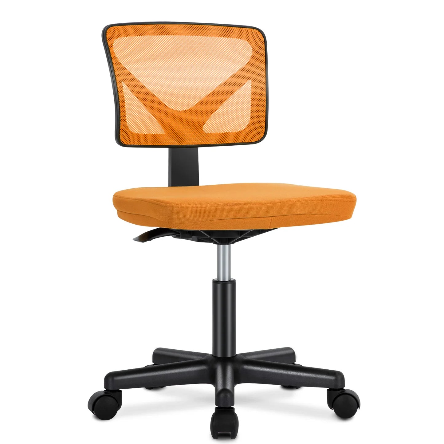 Mesh with Lumbar Support Armless Office Chair/ Low Back with Wheels /Adjustable Height 360° Rolling Swivel