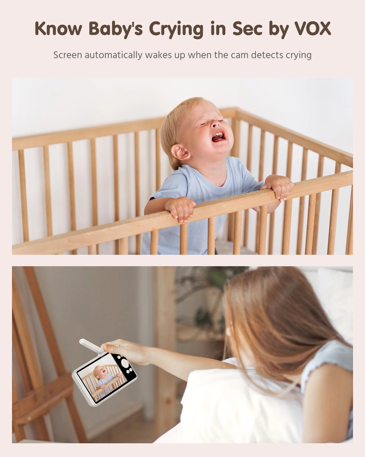 1080p 5 Inch HD Video Baby Monitor / Camera 2.4G Wireless 2X Zoom Night Vision Surveillance Security Babysitter