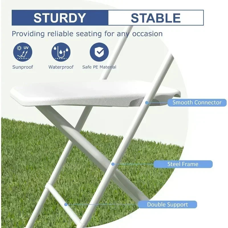 Fast shipping-Hot Sellers.20 Pack White Folding Chairs, Folding Chairs Outdoor Indoor, 350lb Capacity,Portable Event Chair.NEW