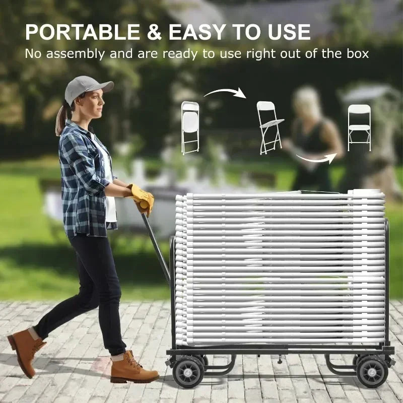 Fast shipping-Hot Sellers.20 Pack White Folding Chairs, Folding Chairs Outdoor Indoor, 350lb Capacity,Portable Event Chair.NEW