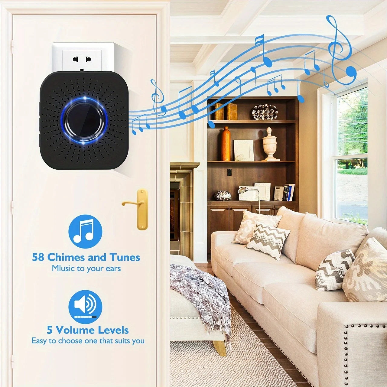 Secure Home Monitoring/ Wireless Smart Video Doorbell, 2.4G WiFi Home Security Camera, 2-way Audio, Night vision, Battery
