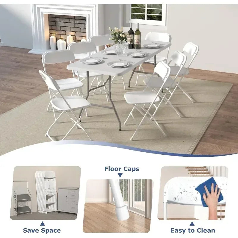 Fast shipping-Hot Sellers.20 Pack White Folding Chairs, Folding Chairs Outdoor Indoor, 350lb Capacity,Portable Event Chair.NEW