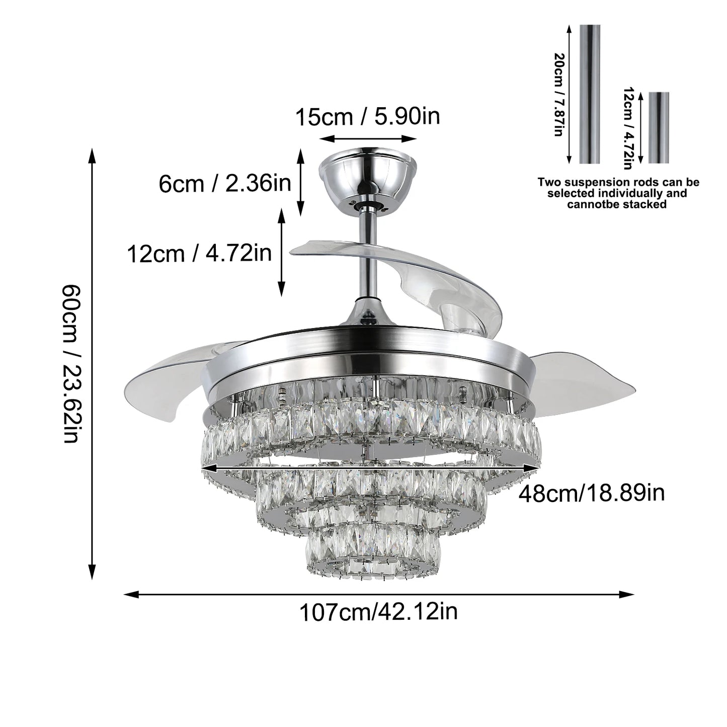 Modern Ceiling Fan Led Light/ Remote Control/ Living Dining Room Ceiling Fan Lamp/ Chandelier Indoor Decor Fixture BLDC Intelligent